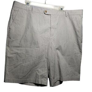 NWT J McLaughlin Men's Cotton Blend White/Grey Fineline Shorts Sz 42